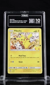 PIKACHU 2021 Pokémon Sword & Shield McDonald's 25th Anni Holo TAG 10 GEM MINT 25 - Picture 1 of 5