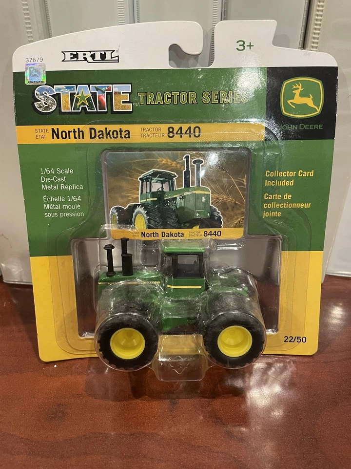 1/64 John Deere 8440 Tractor w/Duels, North Dakota State Series, ERTL 37679 - Image 1 of 1