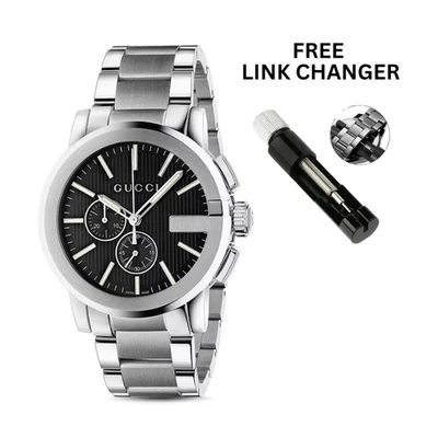 Gucci G-Chrono YA101204 Men’s 44mm Black Dial Swiss Quartz Watch Stainless - Image 1 of 4