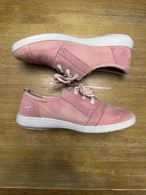 Zapatillas deportivas SAS concientización sobre el cáncer de mama con cordones 7 M gris perla rosa Foto 1 de 4