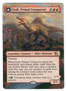 Etali Primal Conqueror Altered Full Art MTG Dinosaur CEDH Legendary Red Green - Picture 1 of 1