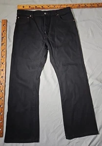Levis Jeans Mens 36x29 Black Dark Denim Bootcut Casual Workwear Western Pants - Picture 1 of 14