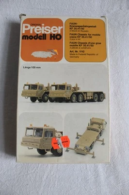 Preiser #1110 1:87 Faun Kranwagenfahrgestell KF 35.41/50 2x Stück OVP ungeöffnet - Bild 1 von 4