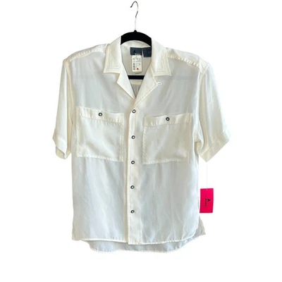 Blusa militar retro vintage Lizwear Liz Claiborne marfil decoración distrito nueva con etiquetas Foto 1 de 4