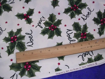 #DY CHRISTMAS NOEL Beth Ann Bruske David Textiles Cotton Fabric - 1-1/2YDS X 65" - Image 1 of 4