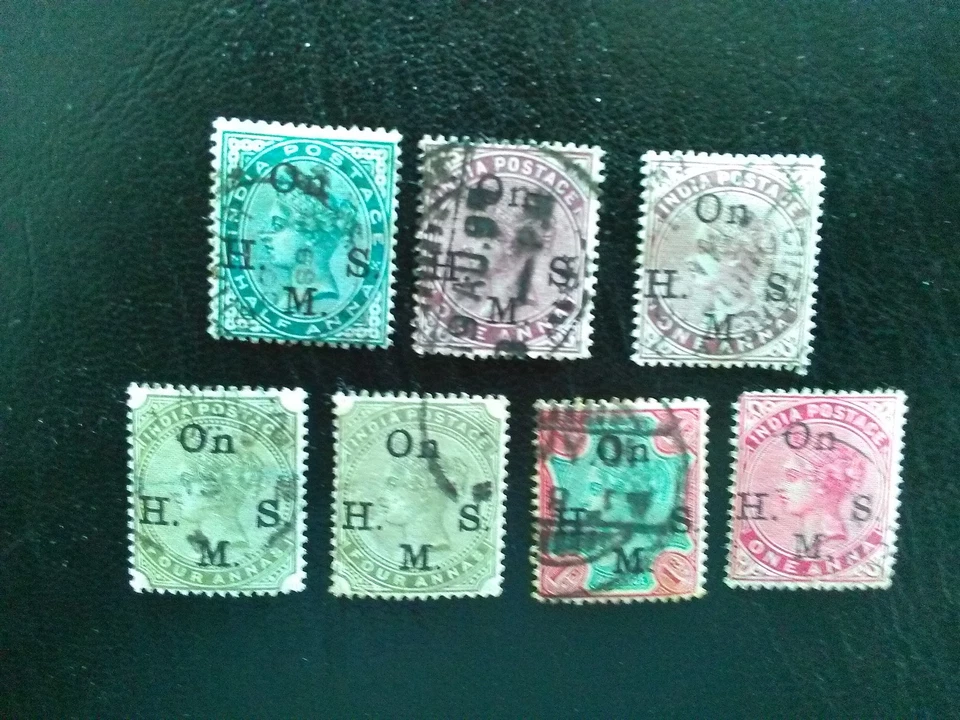SELLOS USADOS INDIA 1883-1900 QV EN H M S SG038,040-1,044-5,048,050. Foto 1 de 1