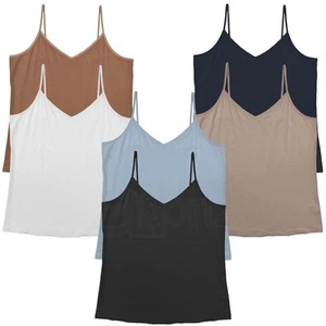 Damas Cami Chaleco Prendas para el torso Paquete de 2 Talla Grande Algodón Rico ex M S Grande Nuevo Reino Unido Talla - Imagen 1 de 13