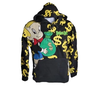 Richie Rich Heavy Duty Thick Hoodie Sweatshirt Streetwear Hip Hop Men's S NWT - Picture 1 of 5