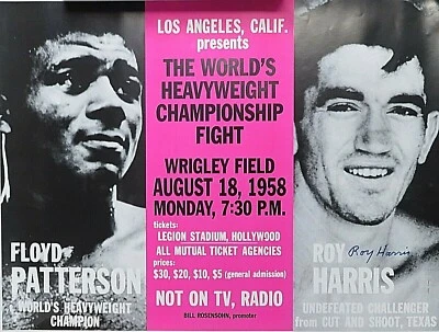 1950's Pro Heavyweight Boxer Roy Harris Signed Fight Poster (1933-2023) - Image 1 of 4
