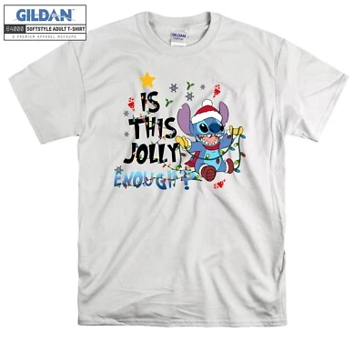 Disney Stitch Is This Jolly Enough Christma Hoodie Tshirt Men Women Unisex AC181 - Image 1 of 4