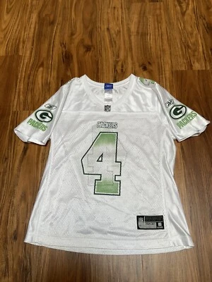 Camiseta Reebok NFL Green Bay Packers Brett Favre #4 TALLA MUJER M VERDE Y BLANCA Foto 1 de 4