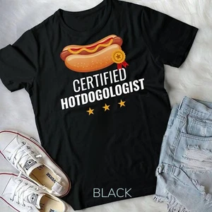 Certified Hotdogologist Funny HOT DOG Gift Hotdog T-Shirt Unisex T-shirt - Picture 1 of 11