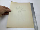 Original Female FASHION drawing -- 1945 -- w compact in hand, open