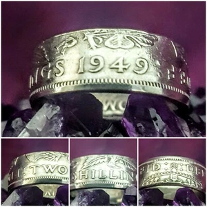 Coin Ring 1949 Two Shillings Size S - Picture 1 of 5