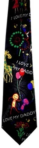 I LOVE MY DADDY NECKTIE NEW TIE FATHERS DAY CHILDREN BABY KIDS DAD PARERENTS - Picture 1 of 1