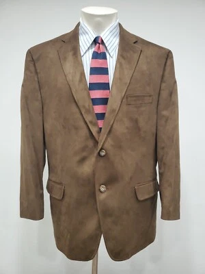 Lauren Ralph Lauren Faux Suede Men Blazer 44R Sport Coat Jacket  2 Button Brown  - Image 1 of 4