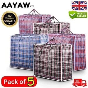 5X Extra Large Laundry Zipped Reusable Strong Large Shopping Storage Bags - UK - Picture 1 of 10