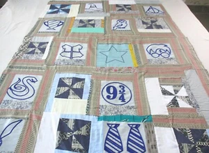 Máquina de coser hecha a mano algodón patchwork 45"x 62" acolchado superior - Imagen 1 de 19