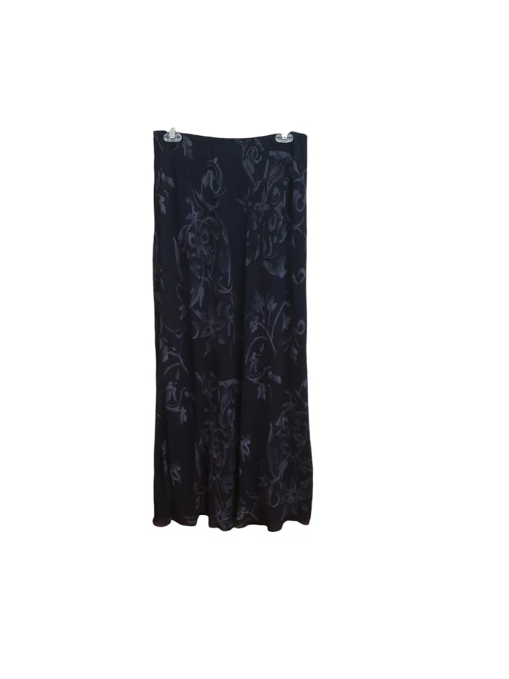 Юбка Carole Little женская размер 10 темно-синяя лавандовая с цветочным блеском макси прозрачная праздничная - Изображение 1 из 4