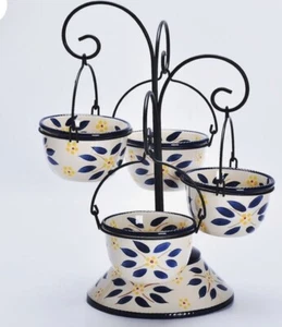 Juego de 4 cuencos colgantes Ramekins con Stand by Temptations QVC nueva decoración de cocina - Imagen 1 de 1