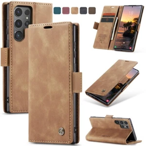 Custodia in pelle per Samsung S24 S23 S22 S21 Ultra A55 A15 flip card portafoglio cover - Foto 1 di 20