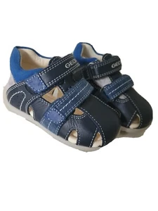 Geox Sandalen 19 Neu mit Karton Jungen Jungs Echtleder Leder Nappa Suede Blau - Bild 1 von 6