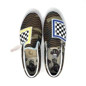 Vans Classic Slip On Mixed Quilting Camo White Checkerboard Women's 8.5 Shoes - Picture 1 of 4