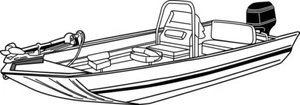 7.6oz STYLED TO FIT BOAT COVER EXTRA WIDE MOD-V JON HIGH CC 17'6"-18'6" O/B - Bild 1 von 14