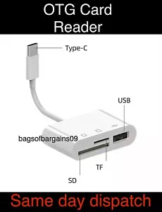 USB C SD Kartenleser, Micro SD auf Typ C OTG Adapter für SDHC SDXC TF - Bild 1 von 2