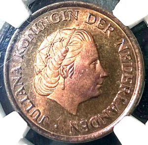 1978 Netherlands 5 Cents - Mirror Surfaces NGC MS 66 RB - Picture 1 of 2