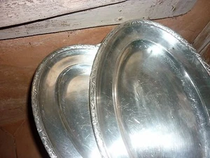 Paire de plat en métal argenté CHRISTOFLE Laurier XIXème - Imagen 1 de 11