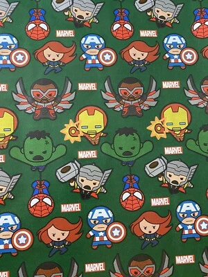 AVENGERS Christmas Wrapping Paper 20 Sq Ft HULK CAPTAIN AMERICA THOR SUPERHEROES - Image 1 of 4