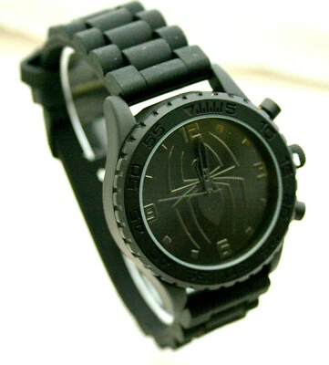 Marvel Comics Ultimate Spiderman Spider-Man Black Dial Watch Men's New NOS Box - Image 1 of 4