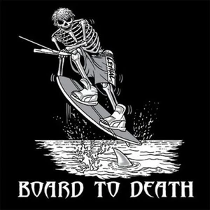 WAKEBOARD TO DEATH SURF SKELETON SKULL SURFER T-SHIRT 5 - Picture 1 of 1