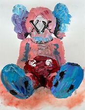 Original Abstract Kaws Character Palette Knife Painting Wall Pop Art 11x14