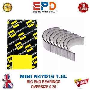 MINI COOPER 1.6L PETROL N47D16 BIG END CONROD BEARINGS 0.25 CLUBMAN 11247810879 - Picture 1 of 5