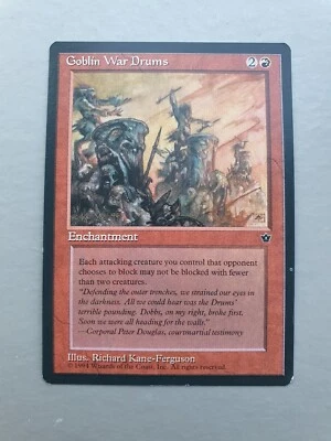 Goblin War Drums MTG Fallen Empires (1994) Common Red Enchantment NM - Image 1 of 2