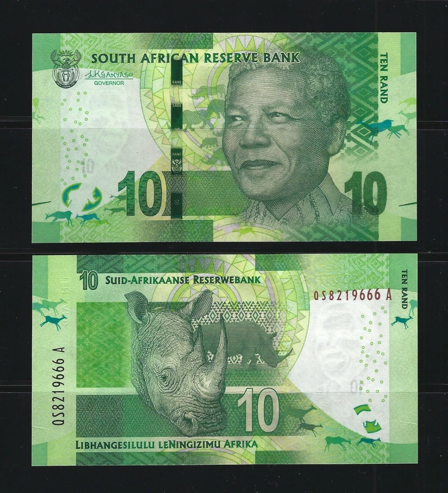 SOUTH AFRICA 10 Rand 2015, P-138b Sign: Kganyago, Pack Fresh UNC, Rhinoceros  - Image 1 of 1