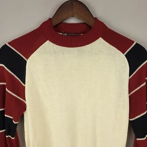 Vintage Forum Sweater Mens Large Tan Orange Crewneck Acrylic 60s 70s Disco New - Picture 1 of 10
