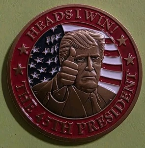 Challenge Coin 45th President Donald J Trump Heads I Win Tails You Lose - Bild 1 von 4
