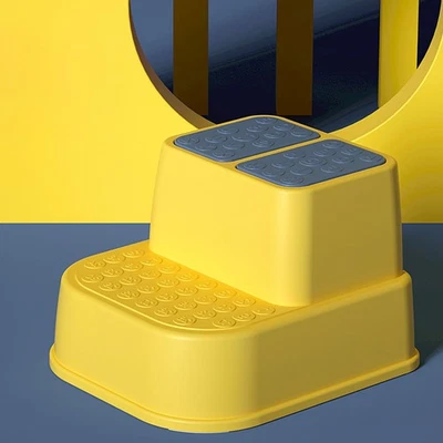 (Gelb 2 Schichten) Toiletten-Tritthocker Aus Kunststoff Rutschfest - Bild 1 von 4