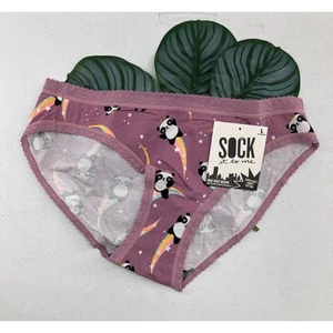 Sock It To Me Pink Panda Unicorn Rainbow Cotton Blend Mid-Rise Bikini Underwear - Picture 1 of 6