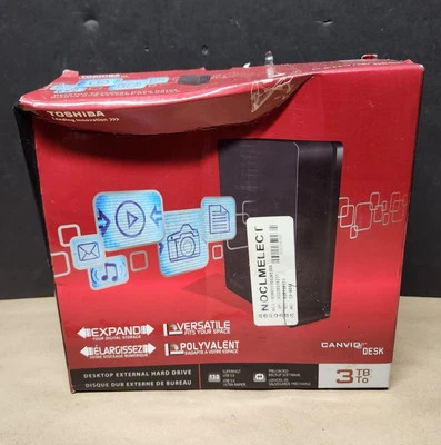 Toshiba 3TB Canvio Desktop External Hard Drive / HDWC130XK3J1/USB 3.0 - Image 1 of 3