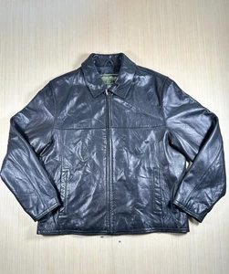 Eddie Bauer Authentic Outdoor Outfitters Jacket Mens Large Black Genuine Leather - Picture 1 of 6