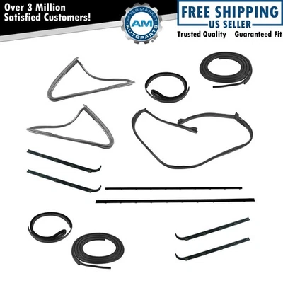 Juego de 13 piezas de sellos de puerta de goma para barrido de ventana para 87-91 Bronco Foto 1 de 4