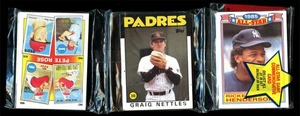Paquete de bastidor de béisbol Topps 1986 sin abrir - Rickey Henderson Pete Rose en la parte superior - 48 - Imagen 1 de 2