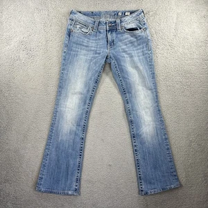 Miss Me Jeans Gr. 29 blau Denim Hose Stiefel Nieten Strass Engelsflügel - Bild 1 von 9