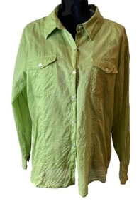 Chicos Damen 3 US Größe XL/16 grün halbtransparent Knopfleiste Top Bluse Taschen - Bild 1 von 10