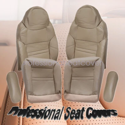 Cubierta de asiento de cuero tostada para Ford Excursion 2000 2001 delantera inferior y trasera Foto 1 de 4
