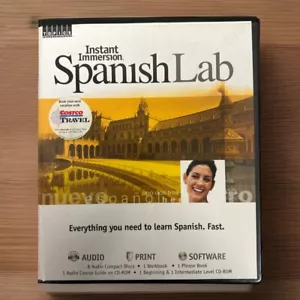 Language Lab Spanish Old Version CDs, CD Roms, Workbook, Phrase Book CD case - Picture 1 of 10